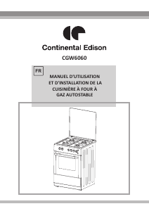 Mode d’emploi Continental Edison CECGW6060 Cuisinière
