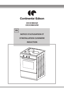 Mode d’emploi Continental Edison CECICM603ZI Cuisinière