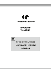 Mode d’emploi Continental Edison CECIPM604ZI Cuisinière