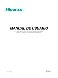Manual de uso Hisense 65A7GV Televisor de LED