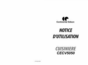 Mode d’emploi Continental Edison CECV5050B Cuisinière