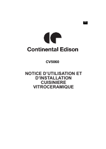 Mode d’emploi Continental Edison CECV5060 Cuisinière