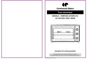 Mode d’emploi Continental Edison CEMF42B Four