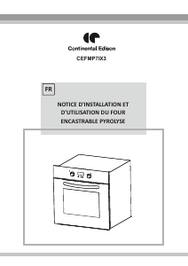 Mode d’emploi Continental Edison CEFMP7IX3 Four