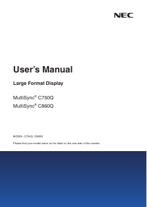 Handleiding NEC MultiSync C860Q LCD monitor