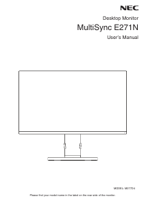 Manual NEC MultiSync E271N LCD Monitor