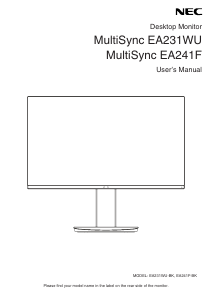 Handleiding NEC MultiSync EA231WU LCD monitor