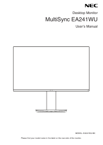 Manual NEC MultiSync EA241WU LCD Monitor