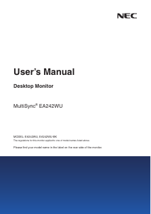 Manual NEC MultiSync EA242WU LCD Monitor