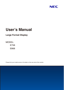 Manual NEC MultiSync E758 LCD Monitor