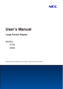 Manual NEC MultiSync E868 LCD Monitor