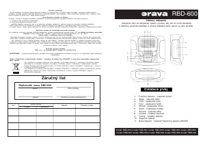 Návod Orava RBD-600 Rádiobudík