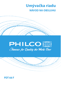 Návod Philco PDT 66 F Umývačka riadu