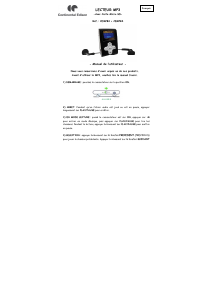 Mode d’emploi Continental Edison CEMPB4 Lecteur Mp3