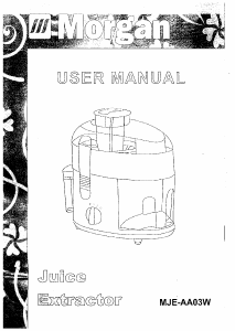 Manual Morgan MJE-AA03W Juicer