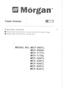 Handleiding Morgan MCF-0957L Vriezer