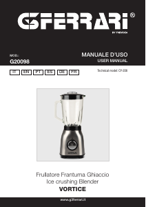 Manual G3 Ferrari G20098 Vortice Blender