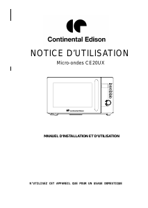 Mode d’emploi Continental Edison CE20UX22 Micro-onde