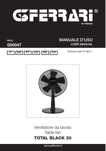 Manual G3 Ferrari G50047 Total Black 30 Fan
