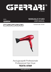 Manual G3 Ferrari G30034 Texta Star Hair Dryer