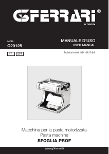 Manuale G3 Ferrari G20125 Sfoglia Prof Macchina per pasta