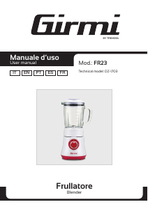 Manuale Girmi FR2300 Frullatore