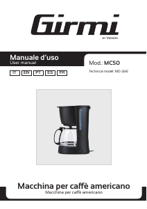 Manual de uso Girmi MC5000 Máquina de café