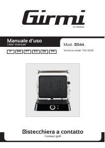 Manual de uso Girmi BS4400 Grill de contacto