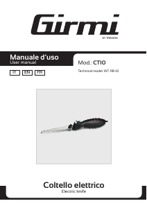 Mode d’emploi Girmi CT1000 Couteau électrique