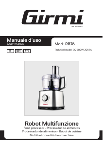 Manuale Girmi RB7600 Robot da cucina