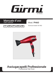 Manual de uso Girmi PH6002 Secador de pelo