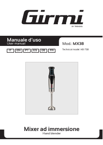 Manuale Girmi MX3800 Frullatore a mano