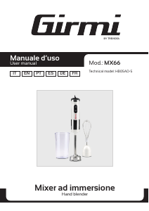 Manuale Girmi MX6600 Frullatore a mano