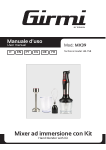 Manuale Girmi MX3900 Frullatore a mano