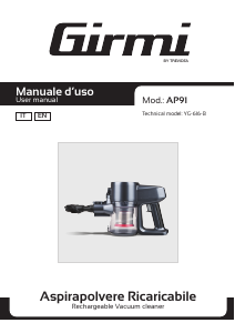 Manual Girmi AP9100 Handheld Vacuum
