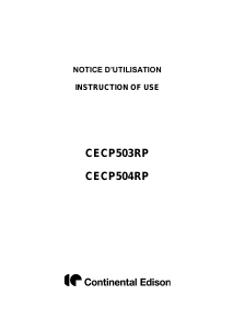 Handleiding Continental Edison CECP504RP Kookplaat