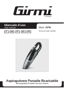 Manual de uso Girmi AP1600 Aspirador de mano