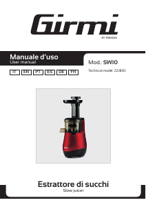 Manual Girmi SW1002 Juicer