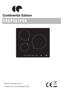 Mode d’emploi Continental Edison CECP551FSA Table de cuisson
