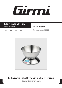 Manuale Girmi PS8500 Bilancia da cucina