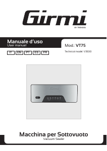 Manual de uso Girmi VT7500 Sellador de vacío