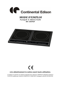 Mode d’emploi Continental Edison CECPI2F Table de cuisson