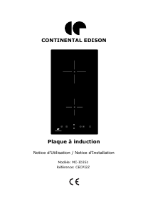 Mode d’emploi Continental Edison CECPI2Z Table de cuisson