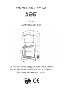 Bedienungsanleitung SEG CM 191 Kaffeemaschine
