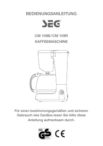 Bedienungsanleitung SEG CM 109B Kaffeemaschine