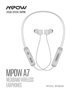 Manual MPOW BH324B A7 Headphone