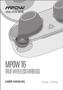 Manual MPOW BH333A T6 Headphone