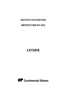 Mode d’emploi Continental Edison CETI2FR Table de cuisson