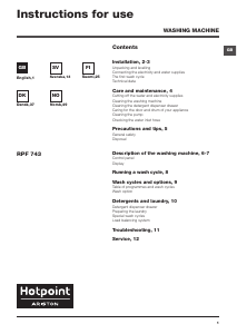 Brugsanvisning Hotpoint-Ariston RPF 743 EU Vaskemaskine