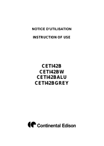 Mode d’emploi Continental Edison CETI42BALU Table de cuisson